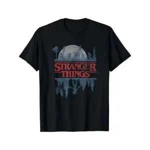 Women's Stranger Things Graphic T-Shirt, Vintage 80s Retro Distressed Print, Oversized Comfort Cotton, Short Sleeve, Casual Style