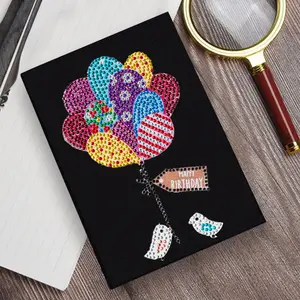5D Diamond Painting Notebook, DIY Diamond Art Journal with Balloon Flower Design, Hardcover Sketchbook for Beginners, Adults & Kids, Diamond Dotz Crafts for Gift