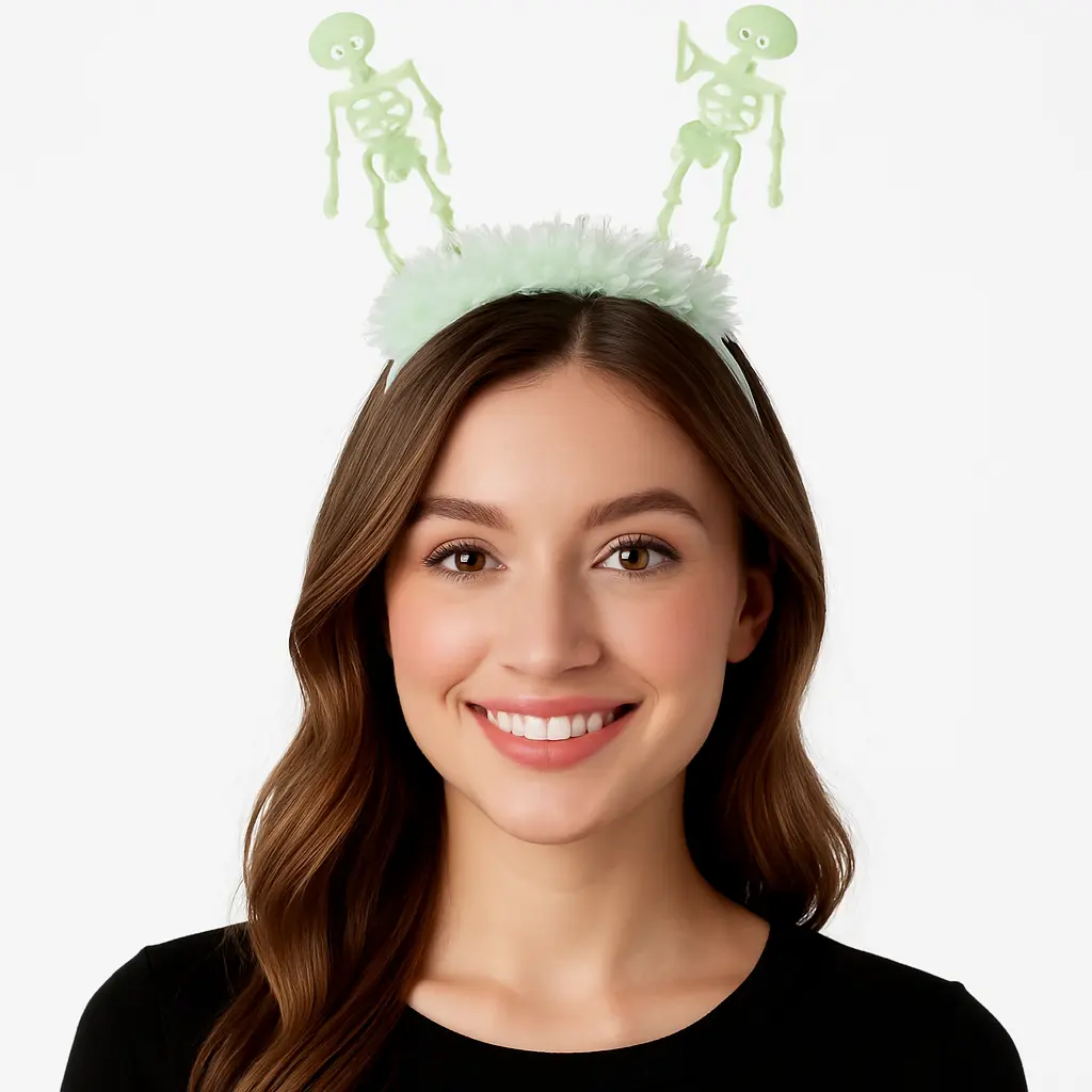 Glow-in-the-Dark Dangling Skeleton Headbopper Headband