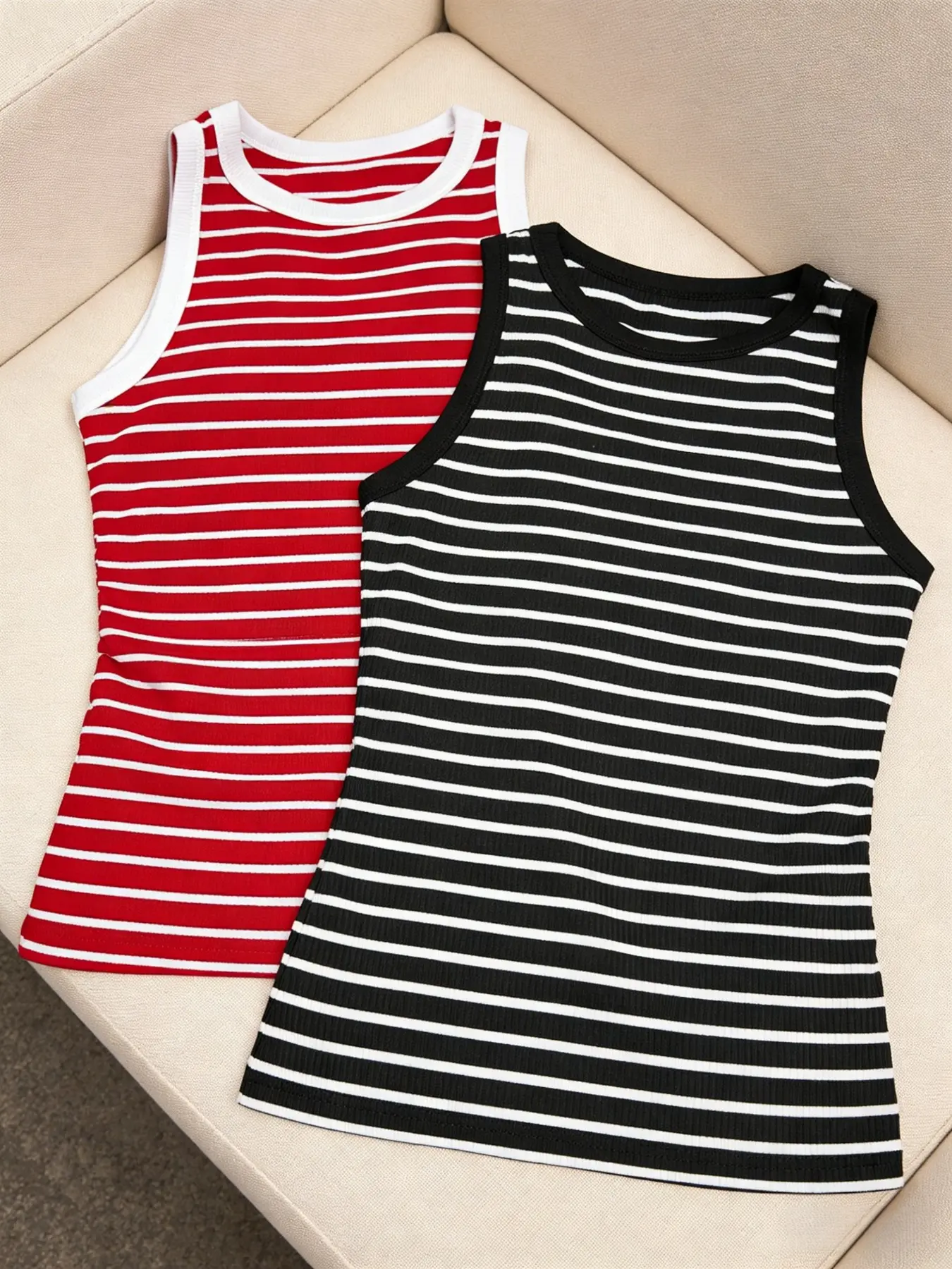 black and white striped tank top - TikTok Shop