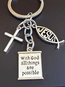 1pc Cross Keychain, Zinc Alloy Accessories, Men's Bag Charm, Cross Pendant Key Ring, Versatile Key Holder, Durable Design