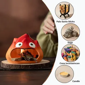 Handcrafted Mini Ceramic Incense Holder - Burner, Sage Sticks & Wood Incense, with Ash Catcher for Meditation, Yoga, Aromatherapy