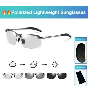 HD Polarized Photochromic Sunglasses for Men and Women UV400 Protection Ultralight Eyewear Day Night Safety Glasses Fishing Golf Outdoor