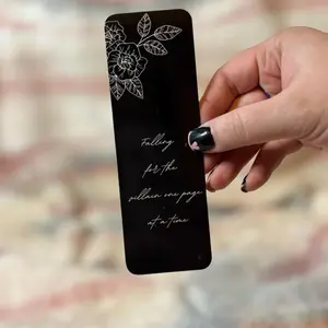 Falling for the Villain Bookmark - Elegant Floral Design, Inspirational Quote, Perfect for Book Lovers