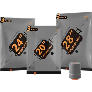 Cordless Vacuum Storage Bags with Rechargeable Air Pump, 9/12/16/20 Pack Portable Compression Packing Bags for Clothes, Space Saving and Reusable Travel Organizer for Luggage