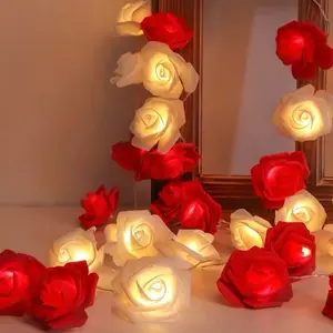 LED Rose Flower Fairy String Lights — Romantic Battery-Powered Decorative Lighting