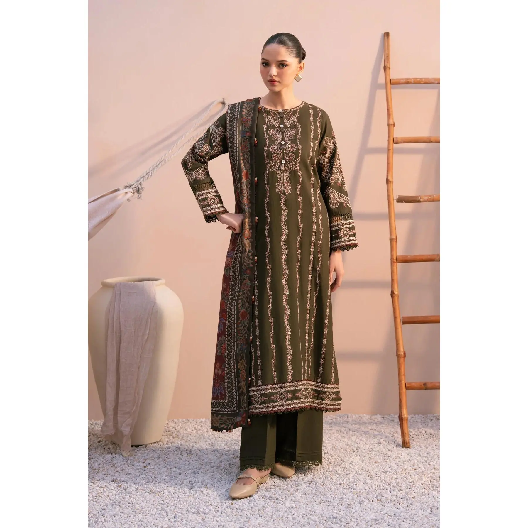 Xenia - Durrah - Three Piece Slub Khaddar
