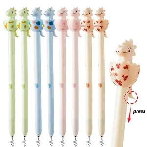 Cute Dino Hatching Egg Pens Kawaii Dinosaur Theme Pen Funny Animal Pen 0.5mm CS Nib Black Ink for Dinosaur Lovers Students Teenage Classmates School Supplies Stationery Birthday Gift