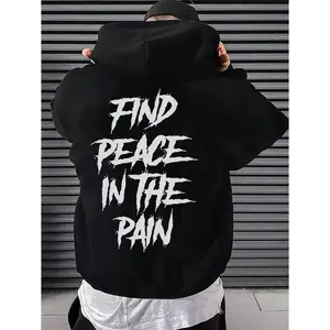 Men's emotional resilience and inner peace through adversity Graphic - Cotton Blend Black Long Sleeve Pullover Regular Fit | Soft & Breathable Fabric, Durable Print, Everyday Comfort, Machine Washable, urban streetwear with bold graphic design outdoor