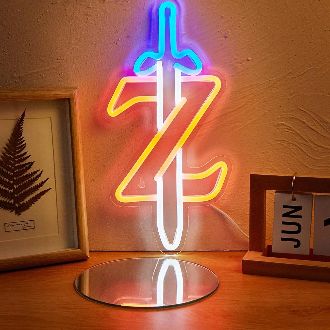 Sword Design Neon Sign Light, USB Powered Creative Night Lamp, Novelty Lighting for Household & Desktop Decor, Ambient Light for Home