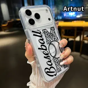Magnetic Phone Case Compatible with iPhone 17 Pro Max 16 Plus 15 14 13 12 11 Air E Baseball Mom Pride Pattern Acrylic Shock-resistant Ultra Slim Phone Cover for boy girl