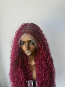 N&B 360 Full Lace Boho Braids Human Hair Blend Glueless Wig Unit for Women, Everyday Stylish Hair Extension