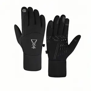 1 pair with Satanic Sigil Lucifer Baphomet Design winter gloves thermal gloves Touch Screen Flexible Design Hiking full finger gloves for men women Soft winter gifts Popular