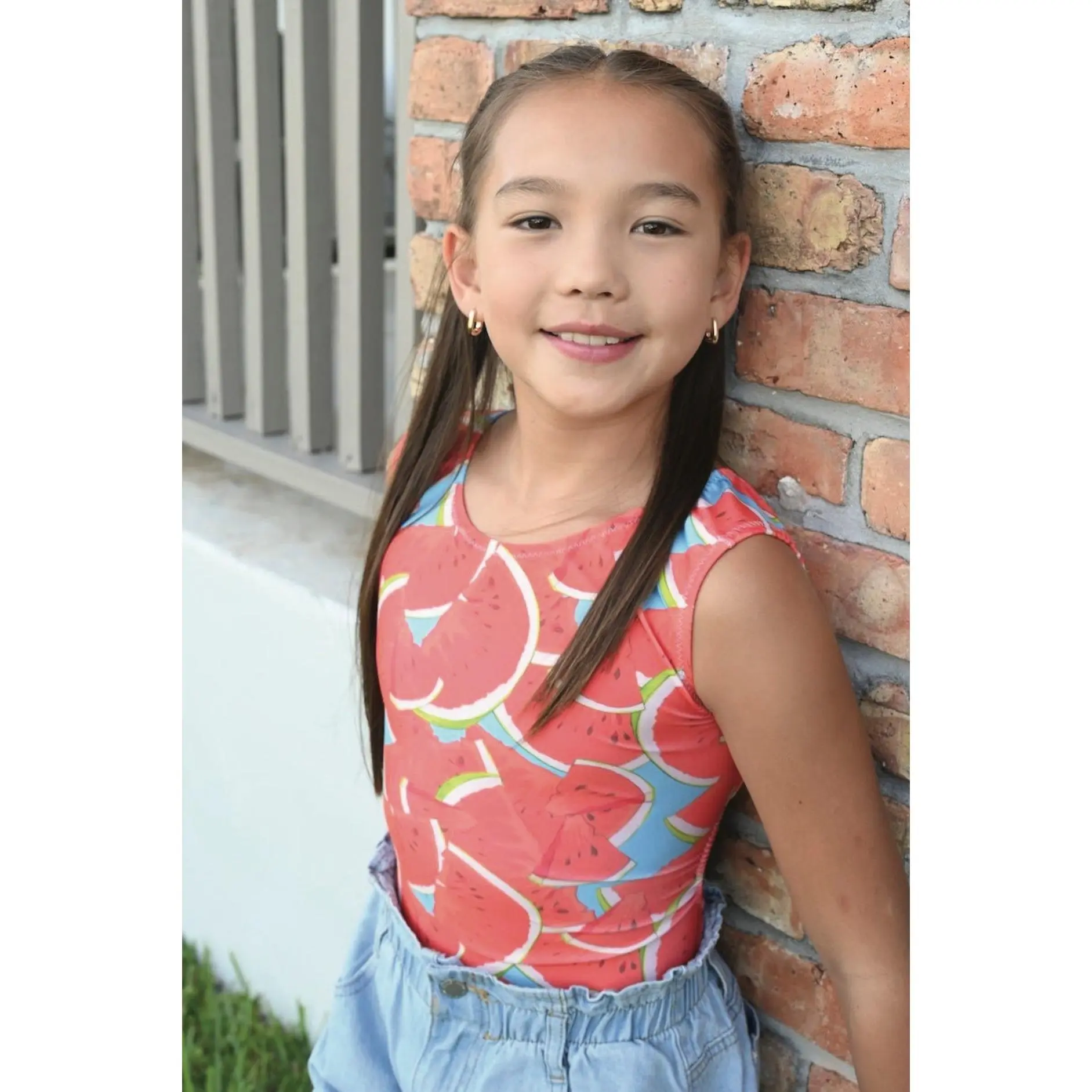 One in a Melon Gymnastics Leotard - Foxy's Leos - Vibrant Watermelon Print