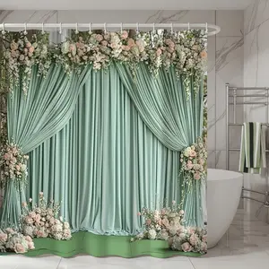 72x72 Inch Waterproof Shower Curtain Set, Pattern, Includes Hooks, Easy Install, Durable Polyester Fiber, Perfect Gift Idea, Bathroom Shower Equipment