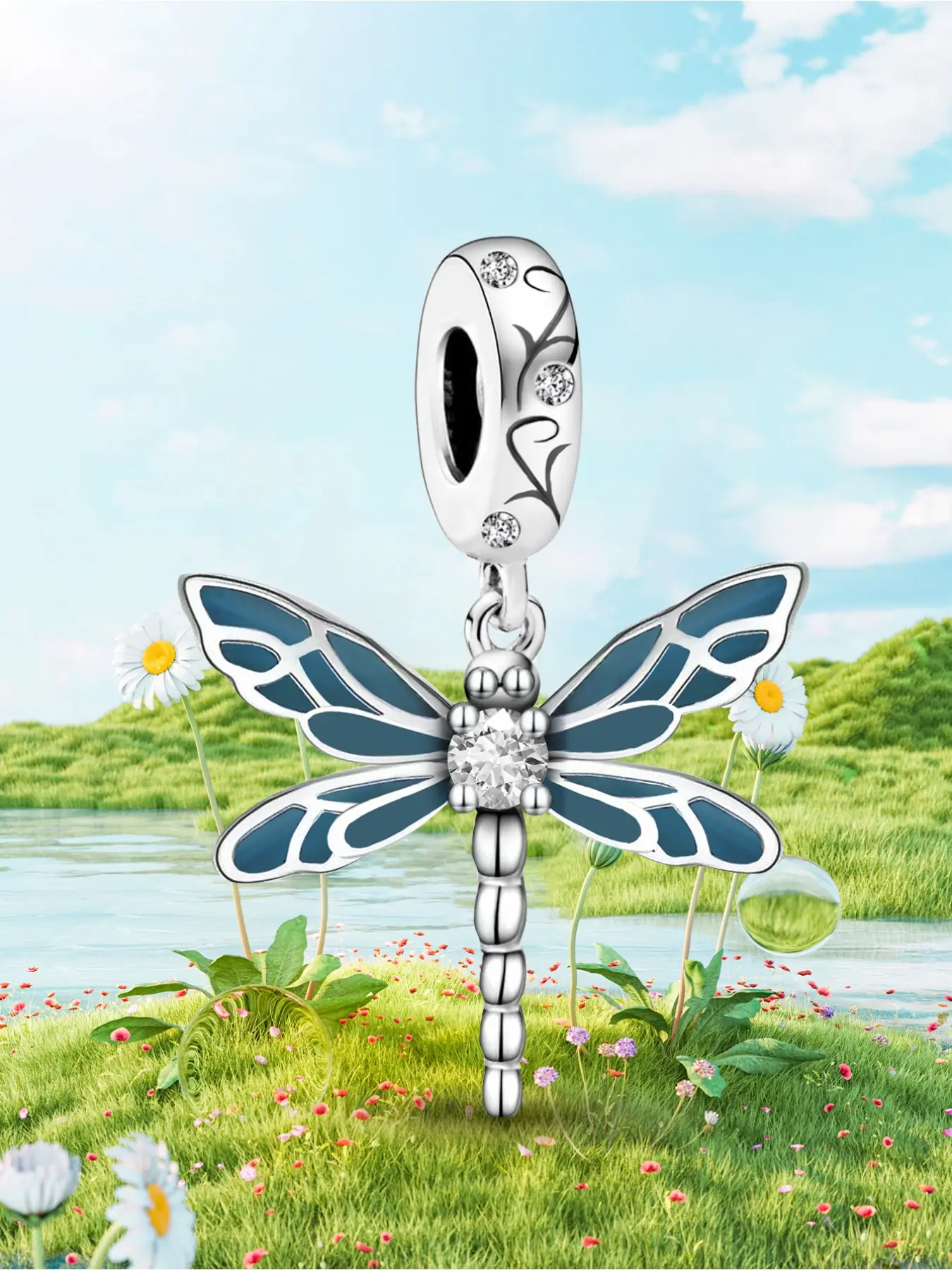 1Pc New Design Dragonfly Charm Beaded Charm DIY Jewelry Making Kit for Bracelet Creative Craft Material Holiday Gift Pendant Women Birthday Gift Daily Wear Accessories Charm Accessory DIY Beading Accessories