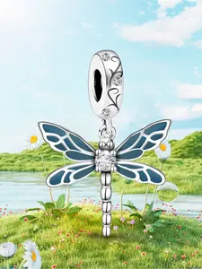 1Pc New Design Dragonfly Charm Beaded Charm DIY Jewelry Making Kit for Bracelet Creative Craft Material Holiday Gift Pendant Women Birthday Gift Daily Wear Accessories Charm Accessory DIY Beading Accessories