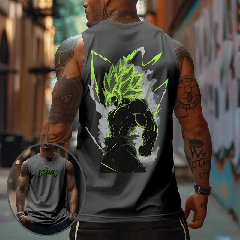 Dragon Ball DBZ Broly Saiyan Unisex Summer outfits men streetwear 80s 90s graphic tees cotton Anime tank tops men gifts T-Shirts