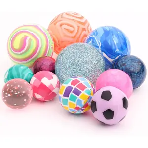 Bouncy Balls - 12 Bouncing Balls Assorted Pack - 3 Sizes: 45mm, 32mm and 25mm - Mini Bouncy Balls for Kids - Bouncy Ball Toys for Capsule Vending Machine