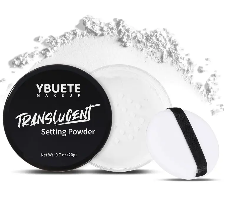 Translucent Loose Face Powder, Long Lasting Matte Finishing White Face Paint Setting Powder, Oil Control Natural Talc-Free Setting Powder with Sifter for Halloween SFX Carnival Cosplay Makeup