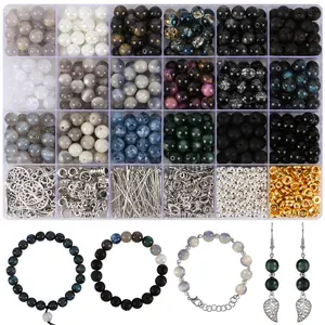 Create beautiful bracelets in just minutes! DIY Kit with 400pcs + 18 Colors Bead Bracelet Making Kit Including Bead spacers, Black+Blue Round Beads for DIY Jewelry Making Supplies for Adults | Perfect for Beginners & Gifts