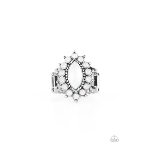 Everlasting Eden - White Gem Silver Ring - Paparazzi
