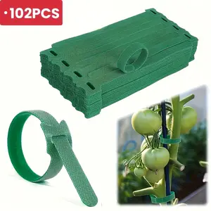 55/102PCS Reusable Plant Ties – 6-Inch Adjustable Nylon Straps for Gardening & Cable Management