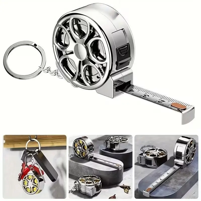 Mini Portable Keychain Tape Measure 2m, Steel Tape Measure, Delicate Small Steel Ruler, Metric & Imperial Dual Scale, Multipurpose Gift Ruler, Hand Measuring Tool, Durable Tape Measure