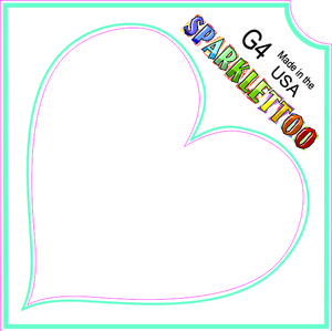 Ruby Red Paint G4 2 x 2 in. 3 Ply Heart Design Glitter Tattoo, Pack of 100