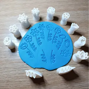 11pcs Clay Stamp & Molding Kit with Multi-Shape Flower, Leaf, Branch Stamps - DIY Plastic Clay Set for Making, Pottery, Scrapbooking, Card Making - Compatible with Polymer Clay, Wax, Resin Crafts (Beginner-Friendly)