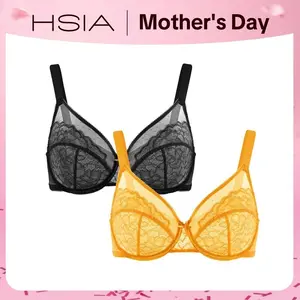 HSIA Enchante Unlined Floral Lace Underwire Plus Size Non-padded Full Coverage Bra Set 2 Pack Womenswear For LIVE