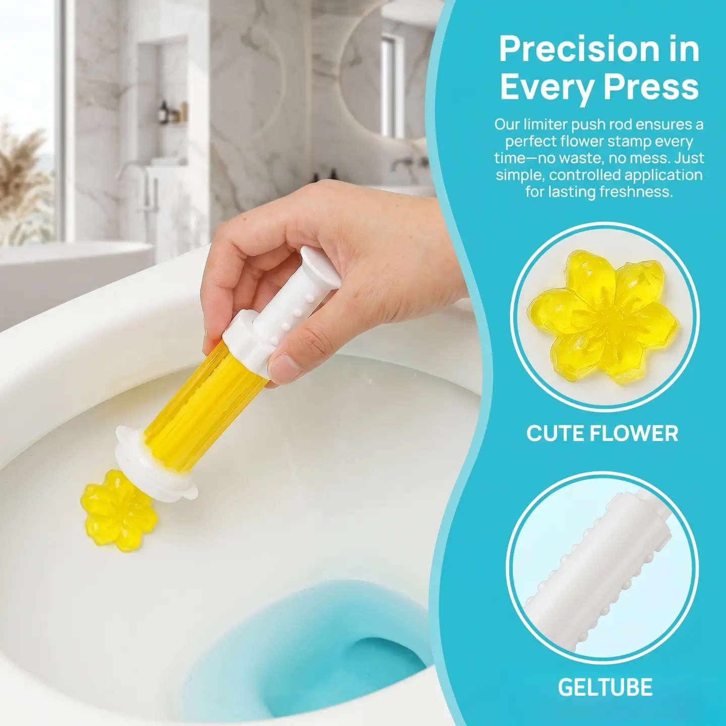 14 Plastic Toilet Bowl Cleaners - Touch-Free Water-Dissolving Syringe-Style, Anti-Clogging Deodorizing Bathroom Cleaner, Wring-Out Method Keeps Hands Clean Home Supplies