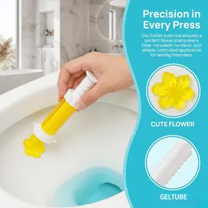 14 Small Flower Scented Fruity Household Toilet Cleaner Gel Stamps, Touch-Free Deodorizer, Fragrance Air Freshener, Syringe-Style Home Care Cleaner Home Cleaning Supplies Anti Clogging Deodorizing