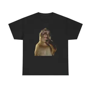 Thinking Monkey Meme T-Shirt Funny Monkey Meme Graphic Tee