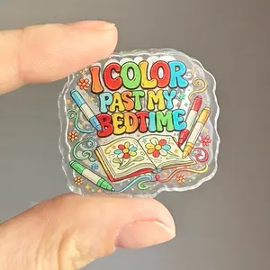 I Color Past My Bedtime Acrylic Page Clip Book Marker Coloring Book Page Protector Clip for Creative Coloring Sessions