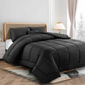 Hannah Bedding 5-Pc Comforter Set -All-Season Cozy Fluffy Reversible Autumn Comforter Set-Ultra-Soft Microfiber, Polyester Filling Comforter & Bed Skirt,Matching Shams & Decorative Pillows - Machine Washable