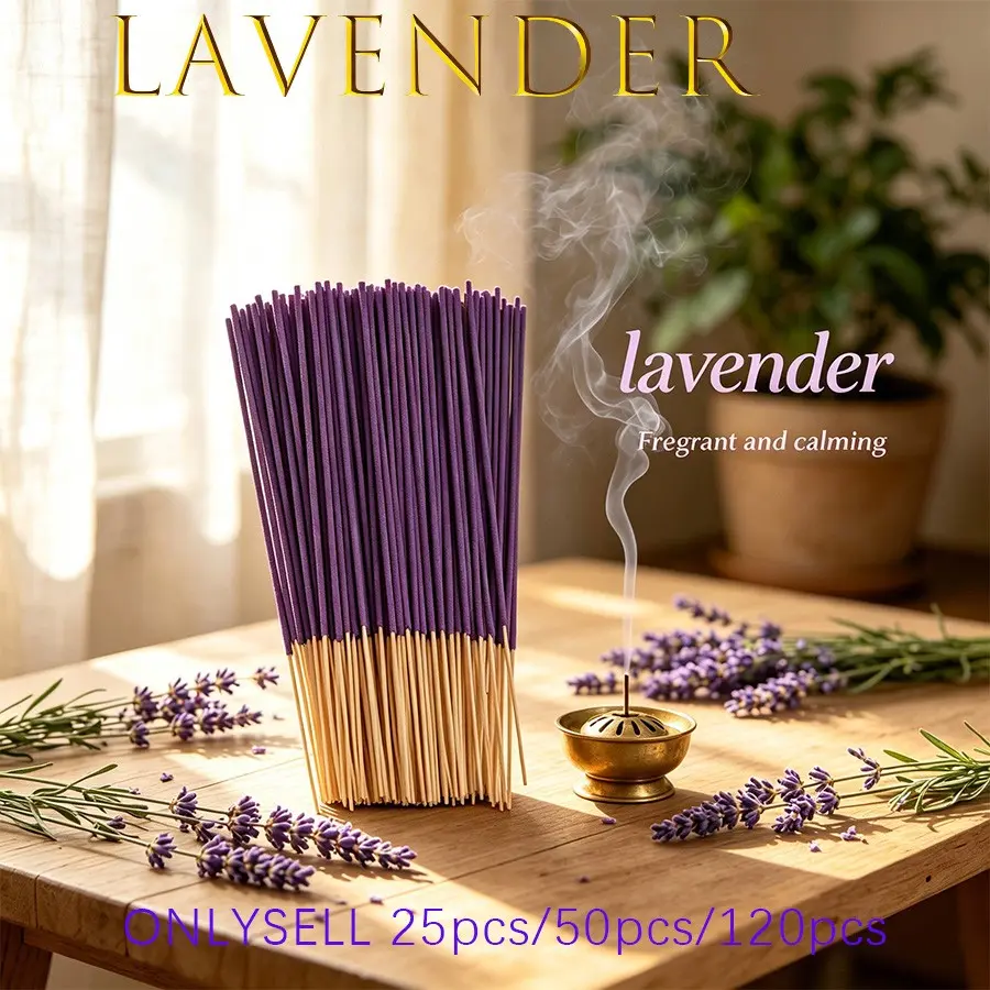 Handmade Vintage Bamboo Craft Incense Sticks, Aromatic Incense, Aromatic Scents, Lavender Scented, Aromatherapy Home Fragrances, Calming Aroma, Long-Lasting Fragrance, Suitable for Home & Office Use, Multiple Packaging Options, Sandalwood Stick