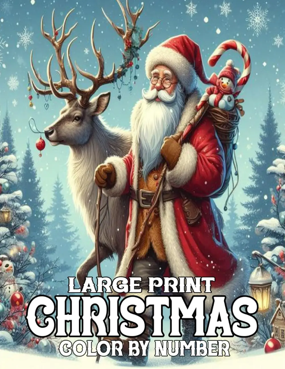 Large Print Christmas Color By Number: Large Print Christmas Color By Number Coloring Book 100 Page Winter Holiday Country Christmas Color