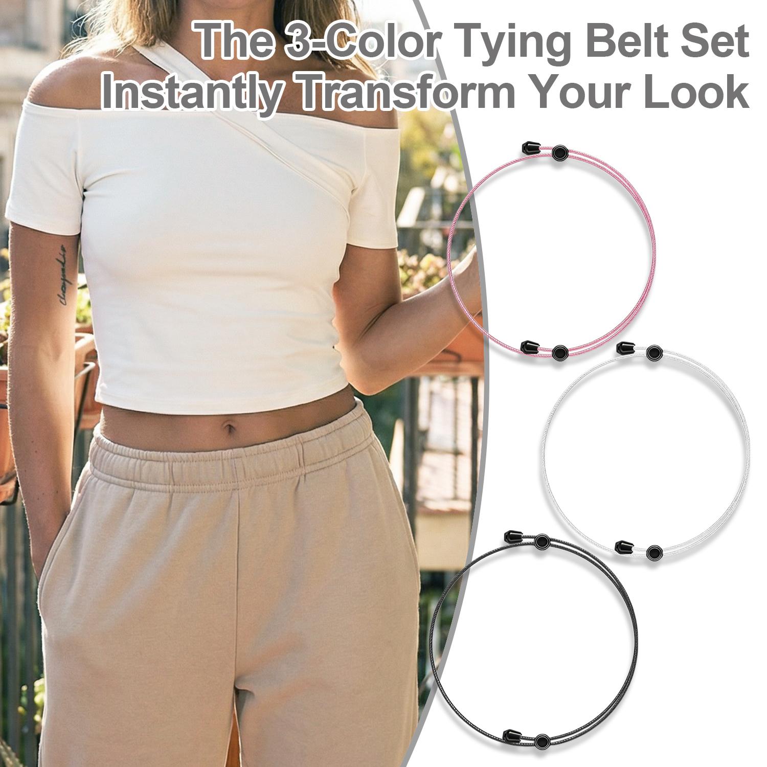 3Pcs Shirt Tuck Band Women, Adjustable Tool for Shirt and Sweater Belly Revealing Elastic Crop Bands to Change The Style of Your Tops Shirts Stays Belt