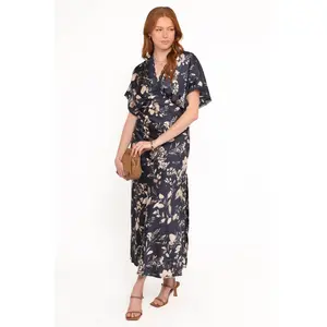 Laurent Midi Dress - Navy Cream Floral