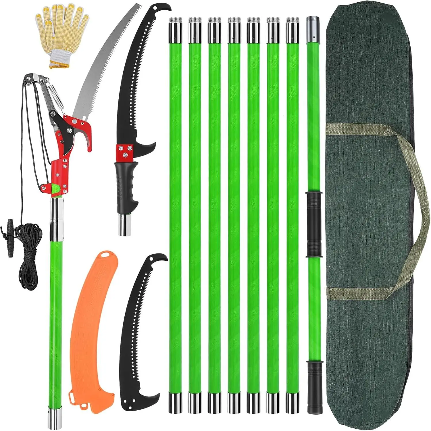 27 Feet Tree Pole Pruner Manual Branches Trimmer Tree Branch Garden Tools Loppers Hand Pole Saws Extendable Height