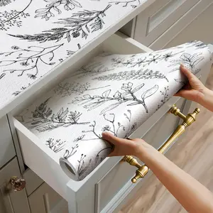 Shelf Liner for Kitchen Cabinets,Non Adhesive Cabinet Liner,Non-Slip Drawer Liner, Shelf Liner Easy to Clean  Grip Liner for Cabinets,Drawers,Cupboard,(Floral 12 in x 10FT)