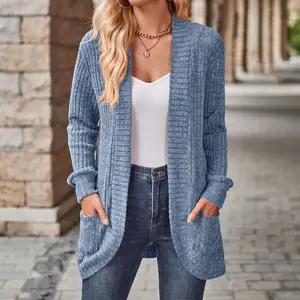 Women's Cardigans Lightweight Casual Lightweight Open Front Cardigan Long Sleeve Sweaters with Pockets Springfresh