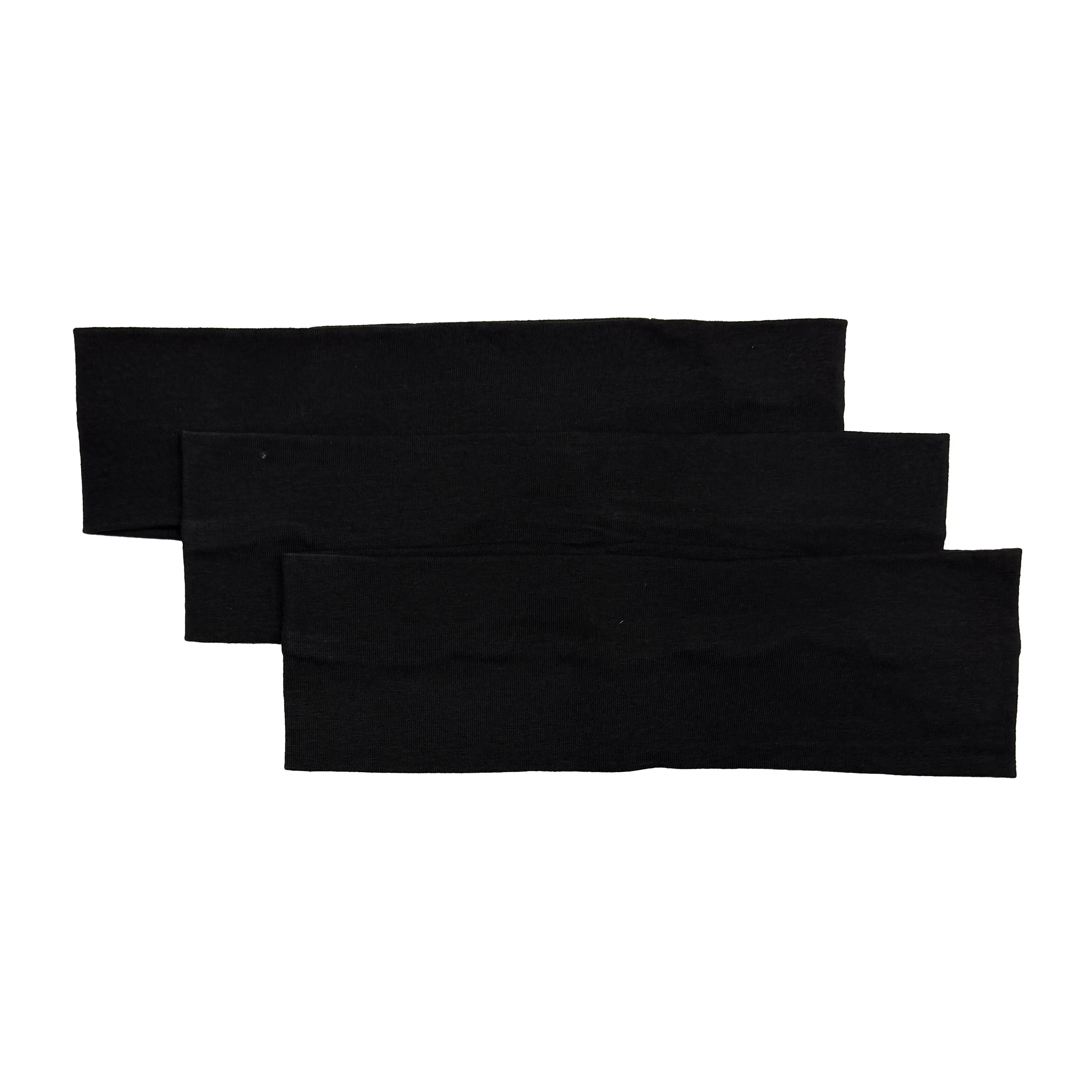Set of 3 Plain Black Elastic Headbands