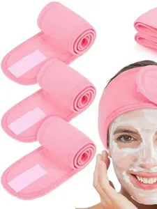 Spa Facial Headband for Makeup, Soft Knit Fabric Adjustable Fit Face Towel, Perfect for Shower and Beauty Routine Use
