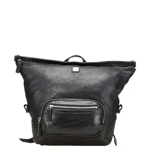 Pre-owned MCM Others Tote Bags Logo Plate Leather Backpack
