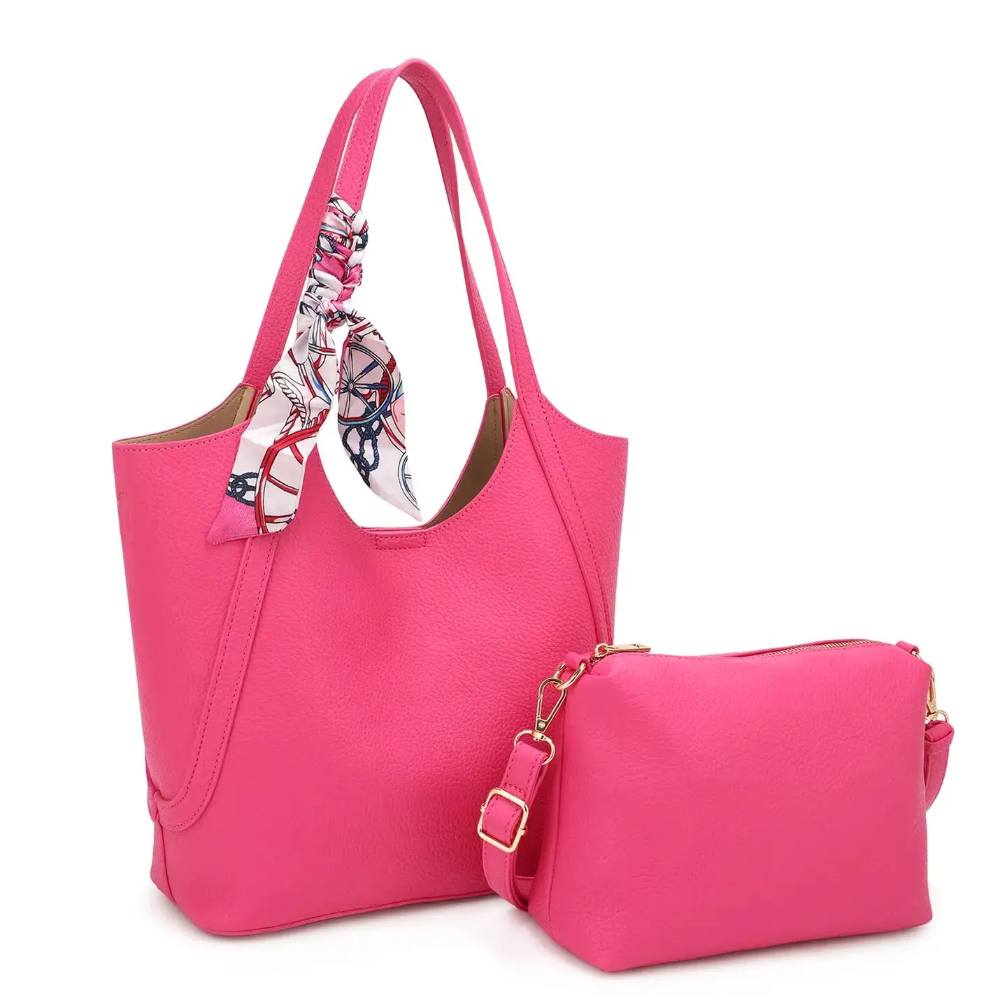 Mary Joe Handbag (2 Piece Set w/ Scarf) Fuschia