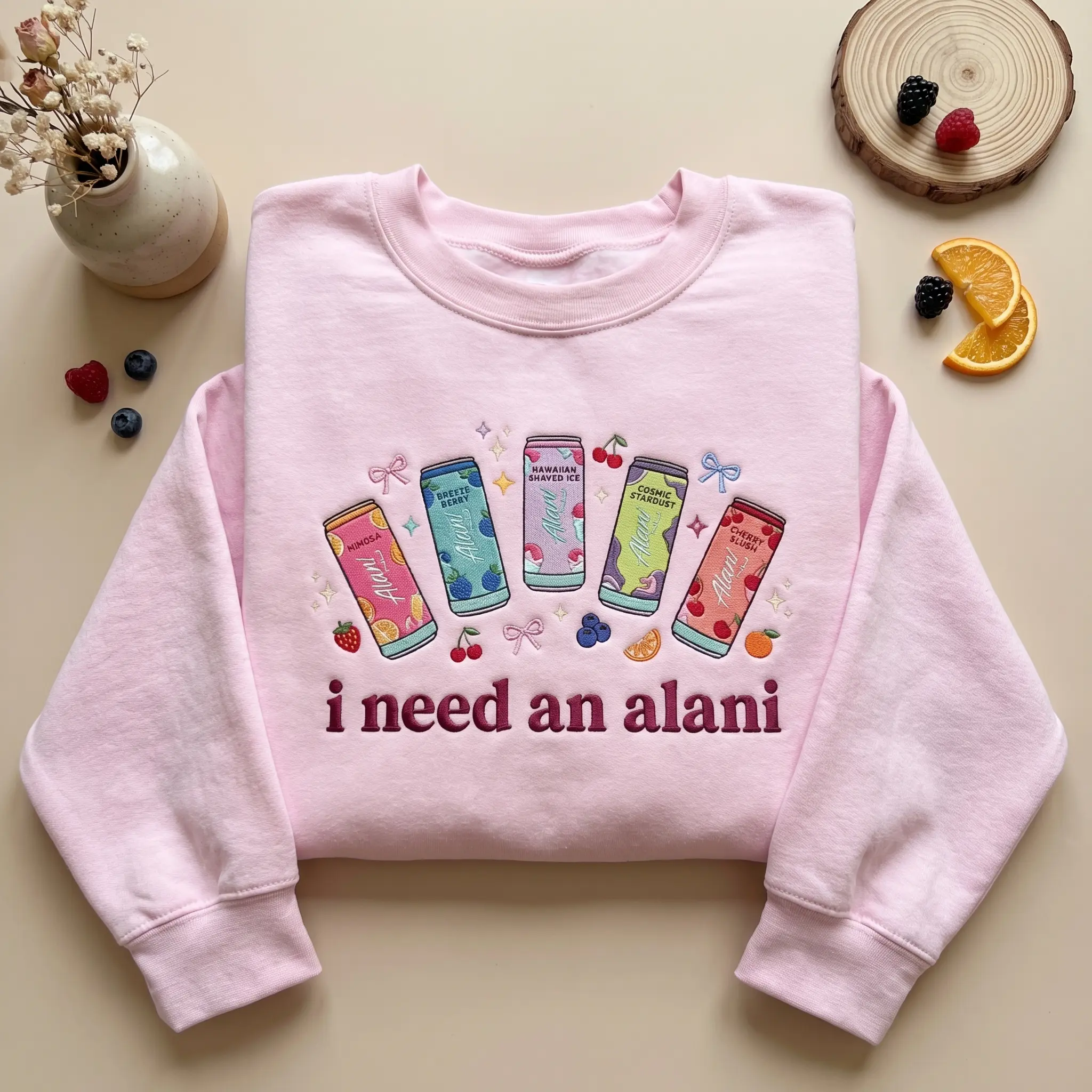 Embroidered I Need An Alani Embroidery Sweatshirt, Crewneck Caffeine, Funny Gift for Alani Lover, Soda Gift Crewneck