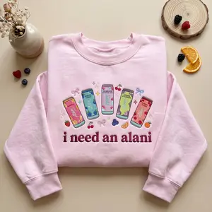 Embroidered I Need An Alani Embroidery Sweatshirt, Crewneck Caffeine, Funny Gift for Alani Lover, Soda Gift Crewneck