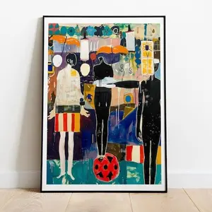 Unframed Afrocentric Abstract Art Poster - Hand-Printed on Long-Lasting Photo Paper, Multi-Size Set with Photo Tape, Modern Home Decor for Art Wall Decoration